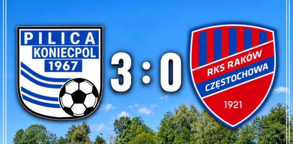 Pilica Koniecpol lepsza od Rakowa! Mlks Pilica Koniecpol w półfinale Poltent Pucharu Polski. Koniecpol w efektownym stylu wyeliminował Raków Częstochowa II ( Akademia Raków).